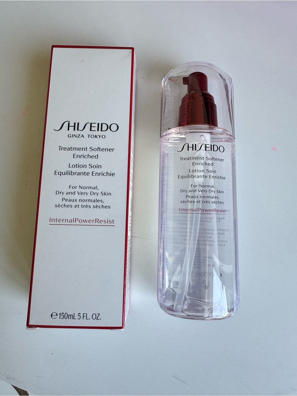 Shiseido Pink Clear Bottle with Red Pump Treatment Softener